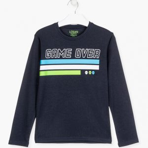 Camiseta de manga larga GAME OVER negro 8-16 años