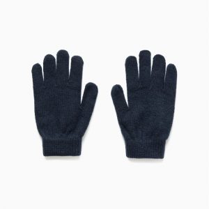 GUANTES DE PUNTO PARA NIÑO/A, AZUL OSCURO