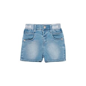 Bermudas denim punto de bebé niño Coral Sea