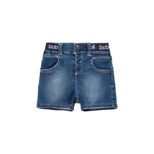 Bermudas denim punto de bebé niño Coral Sea