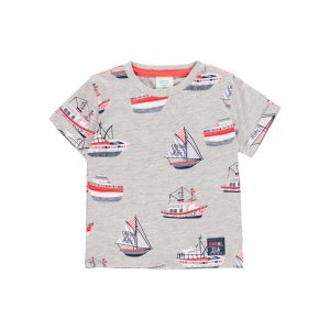 Camiseta punto "barcos" de bebé Coral Sea