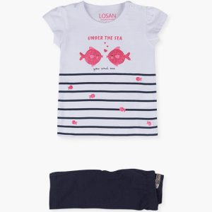 Conjunto de camiseta y leggings prints delantero bebe niña