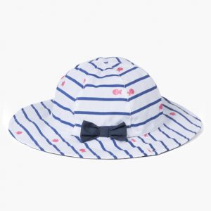 Gorro estampado marino claro con lazo bebe niña