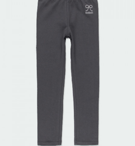 Leggings punto elástico de niña gris carbón