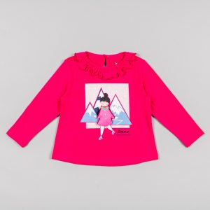Camiseta manga larga estampada bebe niña