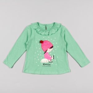 Camiseta manga larga estampada bebe niña