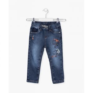 Pantalon denim felpa estampado dinosarios niño