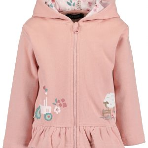 Sudadera cremallera rosa bebe niña
