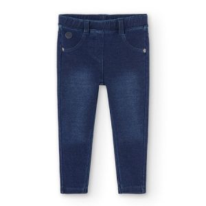 Pantalón elástico felpa denim Blue niña