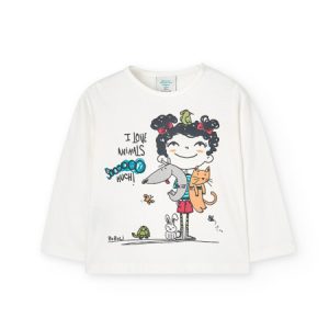 Camiseta punto estampada niña