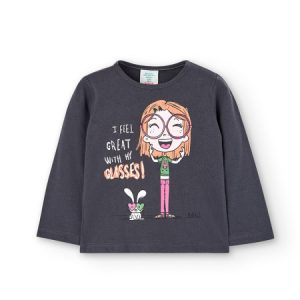 Camiseta punto estampada niña