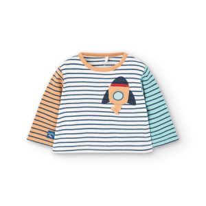 Camiseta interlock listada bebe niño