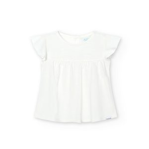 Camiseta de manga corta de punto para niña