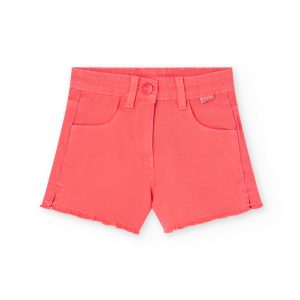 Short de sarga elastica coral para niña