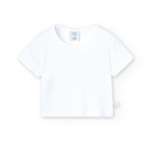 Camiseta de punto canale blanco para niña