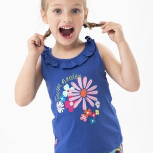 Camiseta de tirantes estampada flores para niña