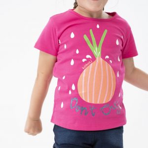 Camiseta de niña manga corta estampada
