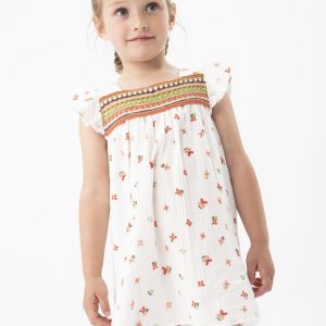 Vestido de algodon estampado para niña