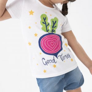 Camiseta de niña manga corta estampada