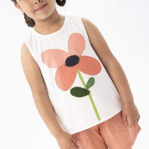 Camiseta apertura cruzada estampado para niña