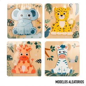 Puzzle 3d madera animales de la selva zookabee