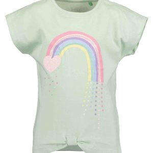 Camiseta de manga corta estampada arcoiris para niña