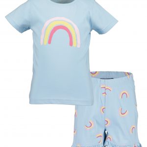 Pijama corto estampado de arcoiris para niña