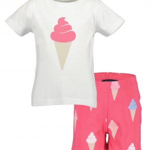 Pijama corto estampado de helados para niña