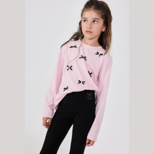 Leggings negro de algodón para niña, cómodos y elásticos para uso diario