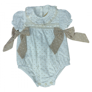 Ranita blanca puntos y lazos recien nacida