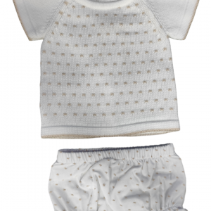 Conjunto punto blanco puntos recien nacido