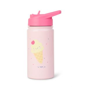Botella Térmica con Pajita 350ml Saro Baby - Modelo Helado Rosa