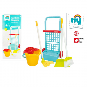 Carrito de limpieza My Home con utensilios y accesorios para niños, ideal para fomentar el juego simbólico