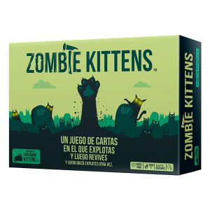 Juego de cartas Zombie Kittens, una versión aún más loca y divertida del clásico Exploding Kittens con gatos zombis.