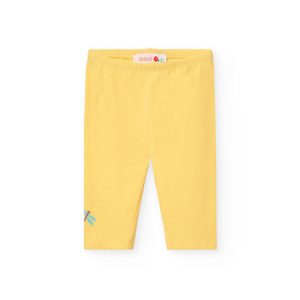 Leggings piratas amarillos para niña con mariposas y libélula