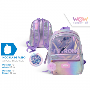 Mochila infantil plateada WOW Generation para paseo o colegio