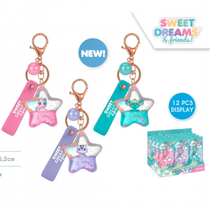 Llavero Sweet Dreams de unicornio, koala y gato en expositor CDU