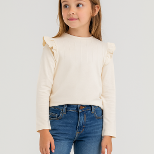 Camiseta niña volantes beige Street Monkey