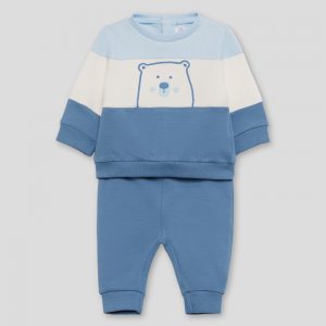 Conjunto bebé niño azul con sudadera de oso polar Street Monkey