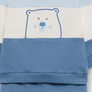 Conjunto bebé niño azul con sudadera de oso polar Street Monkey