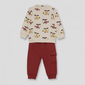 Conjunto niño helicóptero burdeos Street Monkey