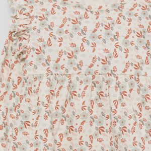 Camiseta niña con flores en crudo y tinto Street Monkey