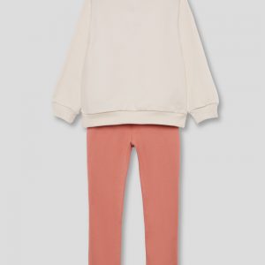 Conjunto niña invierno sudadera crudo y leggings maquillaje