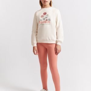 Conjunto niña invierno sudadera crudo y leggings maquillaje