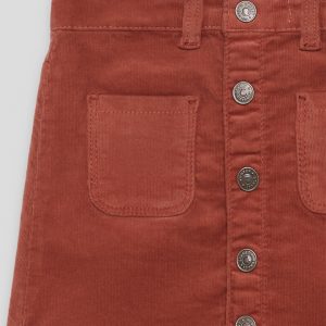 Falda pana tinto con botones y bolsillos para niña Street Monkey