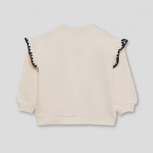 Sudadera niña blanca Wild con volantes