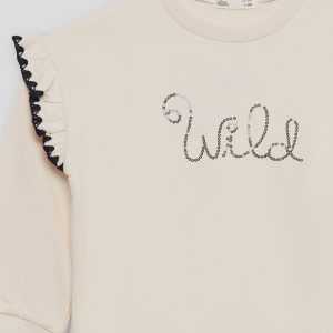 Sudadera niña blanca Wild con volantes