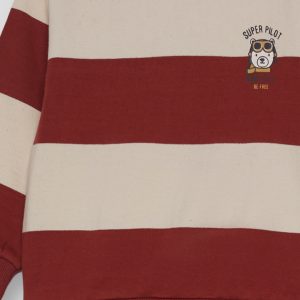 Conjunto niño sudadera pantalón Street Monkey coral y crudo