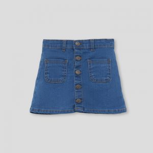 Falda vaquera niña denim botones y bolsillos