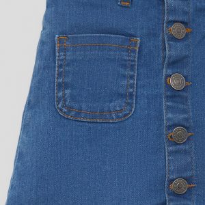 Falda vaquera niña denim botones y bolsillos